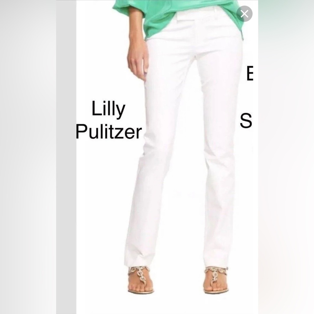 09 Lilly Pulitzer 100% Cotton White Women's Cropped Size 4